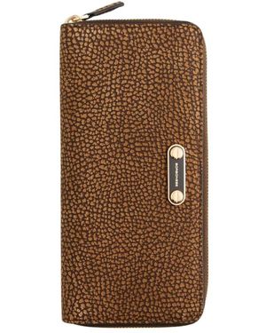 Borbonese Accessoires ,Bruin ,Leer B-Classic Portafoglio Large Zip Around