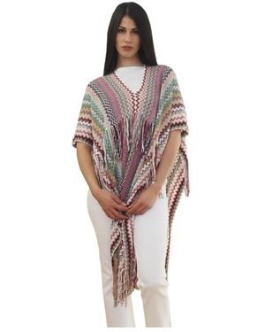 Missoni Lange Zig-Zag Poncho - Bruin