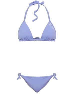 EA7 Triangel-Bikini Mit Logo - Blau