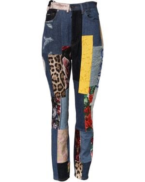 Dolce & Gabbana Patchwork Skinny Denim Jeans Clothing - Blue