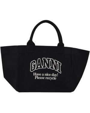 Ganni Tote Bags - Black