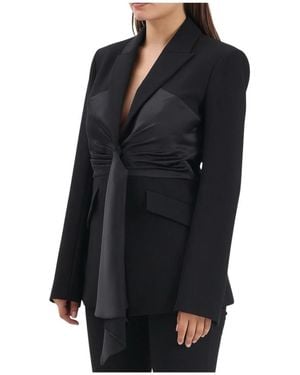 Patrizia Pepe Jassen ,Zwart ,Leer Getailleerde Blazer