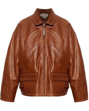 Marni Leather Jackets - Marron
