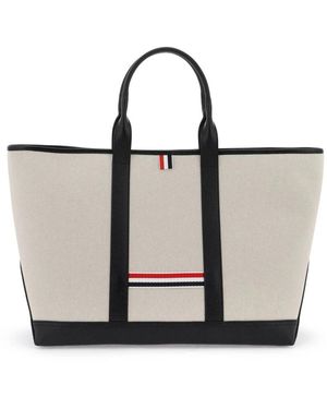 Thom Browne Tassen ,Grijs ,Katoen Tote Bags - Zwart