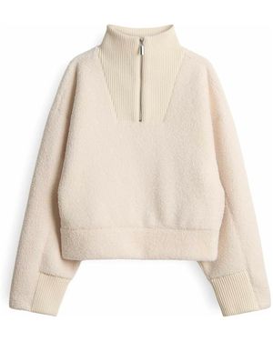 Opus High-Neck Zip Pullover - Natur
