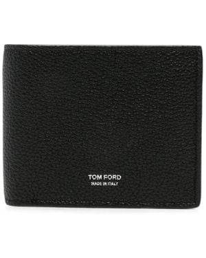 Tom Ford Accessoires ,Zwart ,Leer T Line Classic Bifold Portemonnee