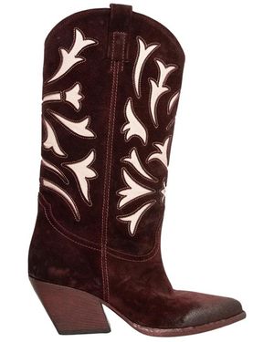 Elena Iachi Schoenen ,Rood ,Leer Texano - Bruin