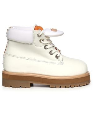 PDF Lace-Up Boots - White
