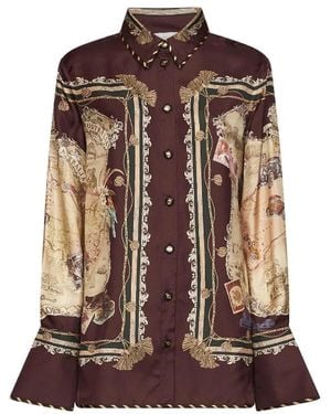 Zimmermann Overhemden ,Veelkleurig ,Valiant Twill Shirt - Bruin