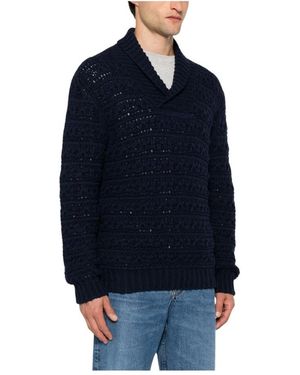 Canali V-Neck Knitwear - Blue