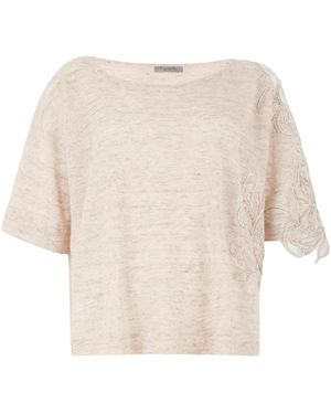 D.exterior Round-Neck Knitwear - Natural