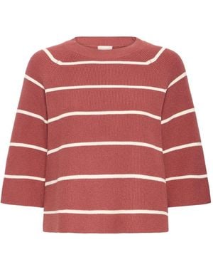 Ichi Round-Neck Knitwear - Red
