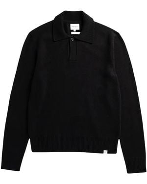 Norse Projects Ristinge Merino Lammwolle Poloshirt - Schwarz