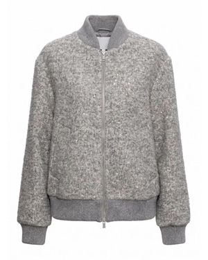 Peserico Sequins Zipped Jacket - Grey