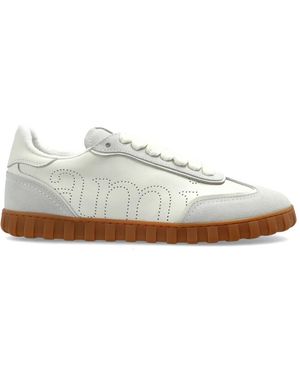 Ami Paris Schoenen ,Leer Sportschoenen Met Logo - Wit