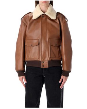 Saint Laurent Leather Jackets - Negro