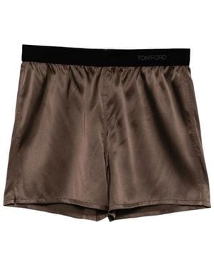 Tom Ford Zijden Pyjamashort - Bruin