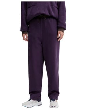 EA7 Broeken ,Blauw ,Katoen Omkeerbare Track Pants Met Trekkoord