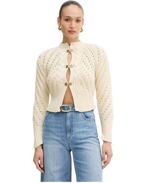 Twinset Truien & Vesten ,Katoen Kabelgebreide Cardigan - Blauw
