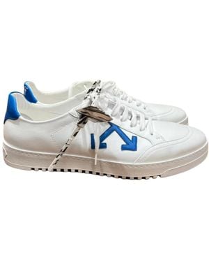 Off-White c/o Virgil Abloh Weiß Blau Leder Niedrige Trainer