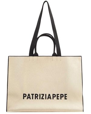 Patrizia Pepe Tassen ,Wit ,Wol Logo Jacquard Tote - Metallic