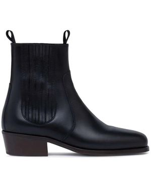 Lemaire Scarpe nere in pelle elastiche alla caviglia - Nero