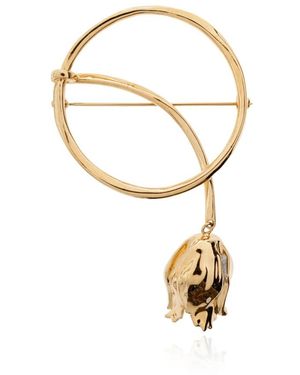 Chloé Accessoires ,Geel ,Tulpen Broche - Metallic