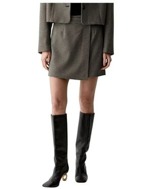 Gestuz Rokken ,Zwart ,Polyester Gzcasia Mini Rok - Grijs