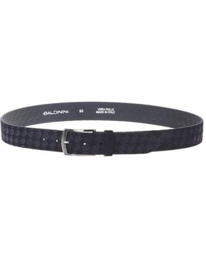 Baldinini Woven Print Suede Riem - Blauw