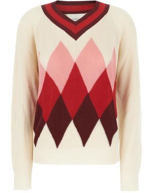 Ballantyne V-Neck Knitwear - Rouge