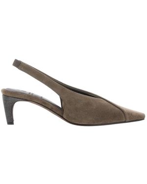 Brunello Cucinelli Schoenen ,Bruin ,City Slingback