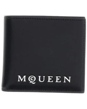 McQueen Accessoires ,Zwart ,Leer Bifold Wallet