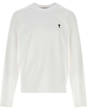 Ami Paris Long Sleeve T-Shirts - White