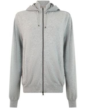 Herno Kapuzenpullover Mit Reißverschluss - Grau