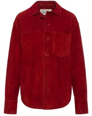 Ami Paris Leather Jackets - Rouge