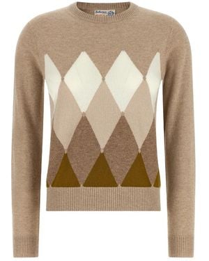 Ballantyne Klassischer Pullover Mit Rautenmuster Und Rundhalsausschnitt - Natur