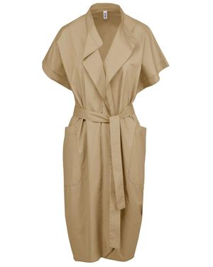Bomboogie Midi Jurk Met Ruffles - Naturel