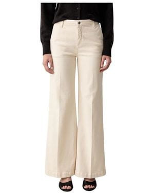 ViCOLO Jeans ,Katoen Wide Jeans - Naturel