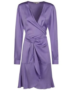Silk95five Wrap Dresses - Purple