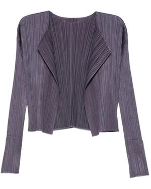 Issey Miyake Stijlvolle Gebreide Cardigan Sweater - Paars