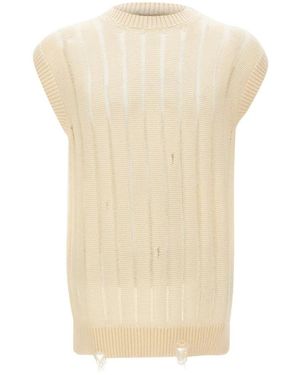 Laneus Sleeveless Knitwear - Natural