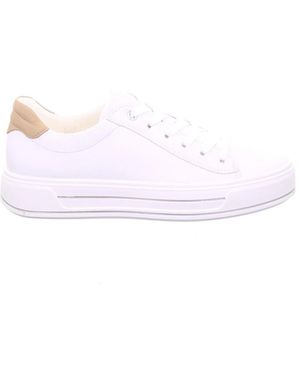 Ara Lage Witte Sneaker Leren Rubberen Zool Vetersluiting