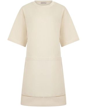 Moncler Mini T-Shirt Jurk Van Katoenmix - Naturel