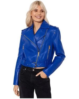 Balmain Leather Jackets - Blue