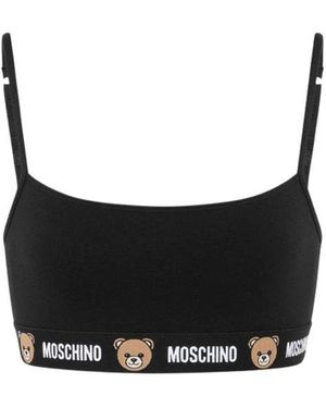 Moschino Tops ,Zwart ,Katoen Teddy Bear Stretch Katoenen Jersey Bh