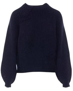 Twinset Round-Neck Knitwear - Bleu