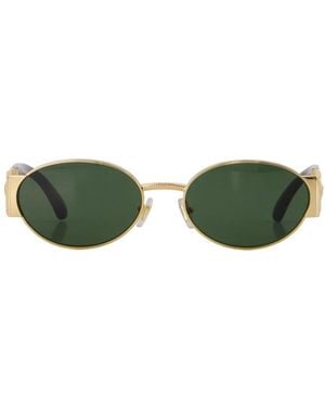 Versace Accessoires ,Geel ,Medusa Biggie Oval Frame Zonnebril - Groen