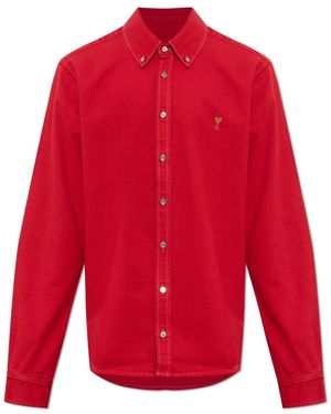Ami Paris Denim Shirts - Rojo