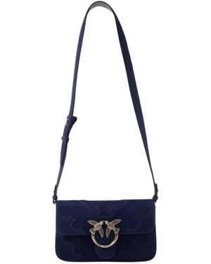 Pinko Tassen ,Paars ,Katoen Love One Slouchy Mini - Blauw