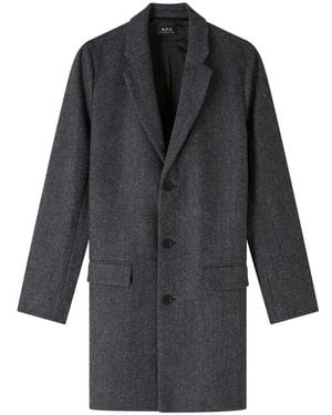 A.P.C. Single-Breasted Coats - Grey